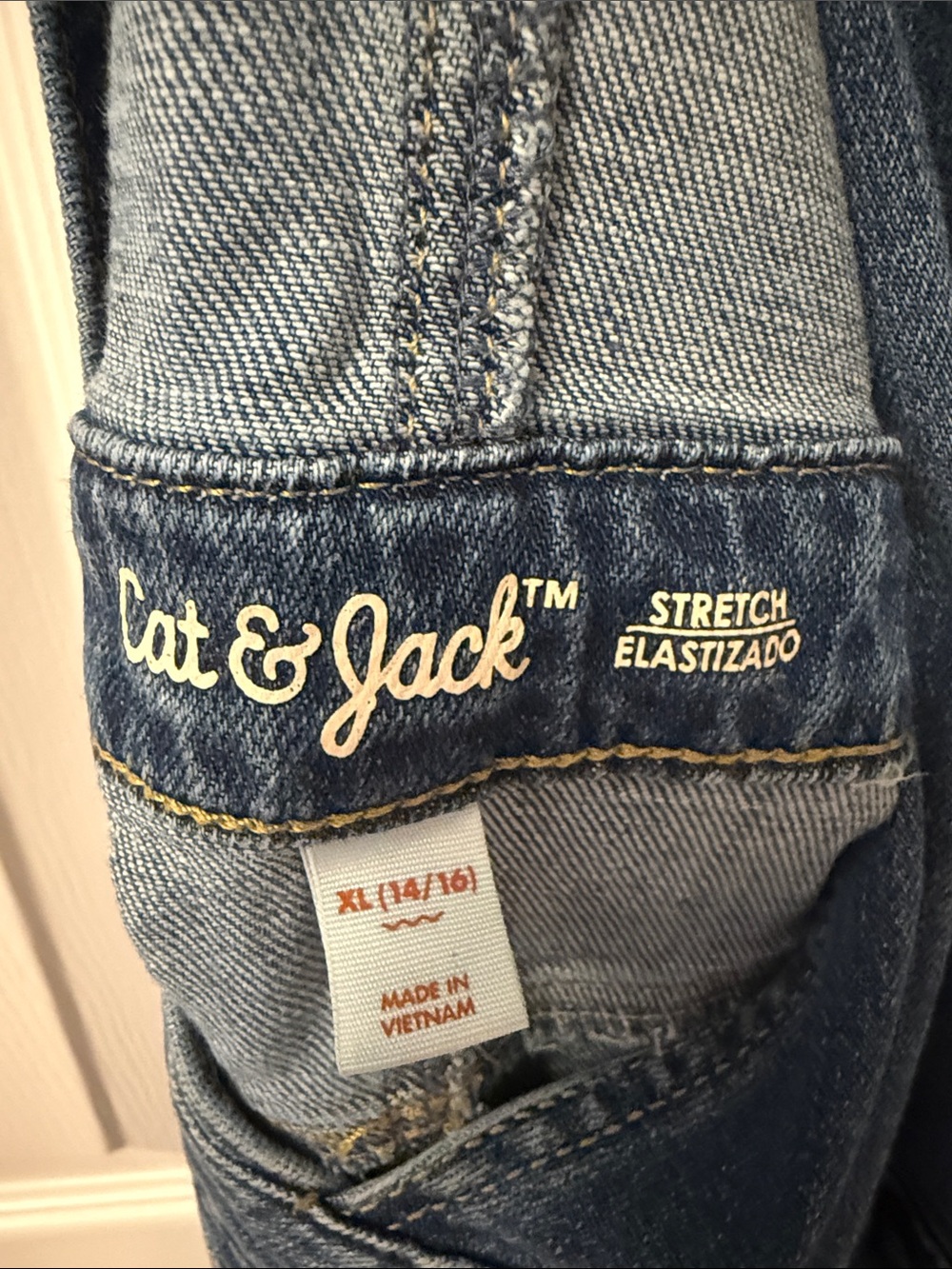 Cat & Jack Denim Overall Dress in Blue - Picture 2 of 5